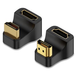 YFFSFDC 180 Degree Angle HDMI to HDMI Adapter [2-Piece Set] U-Shape HDMI Male to HDMI Female Adapter, Upward/Downward HDMI Extension Adapter 48Gbps HDMI 2.1 Adapter 8K@60Hz 4K@120Hz TV HDR Full HD