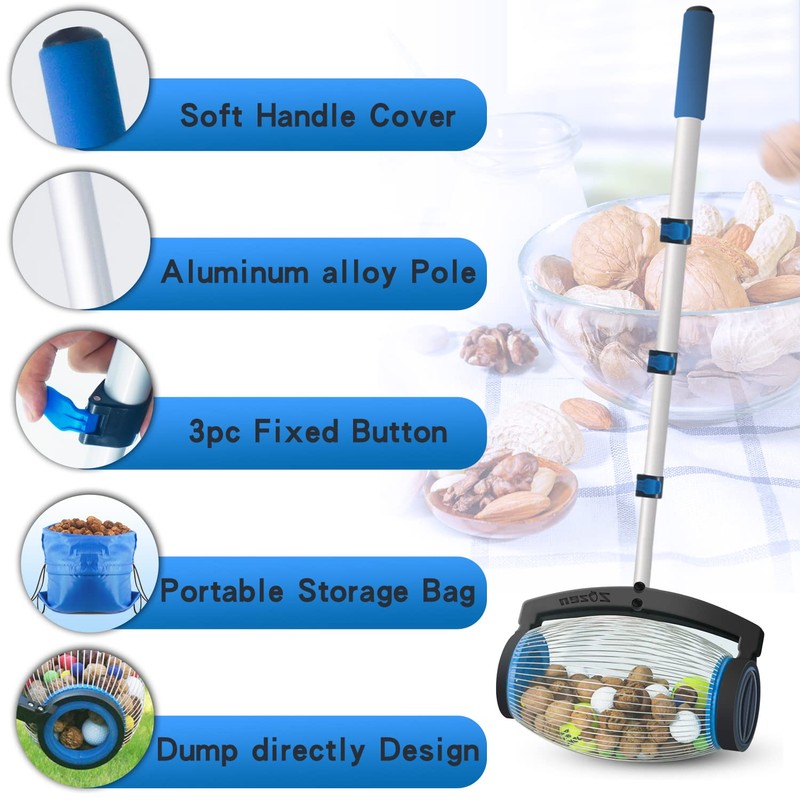 Zozen Nut Gatherer, Pecan Picker Upper, Walnut Picker Upper Roller,