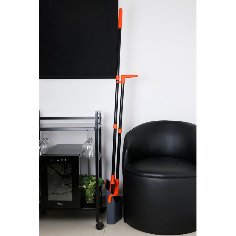 Broom and Dustpan Set with Long Handle – Foldable Design,