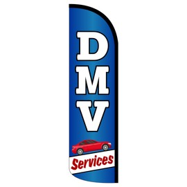 Vista Flags DMV Services Premium Windless  Feather Flag Bundle (Complete Kit) OR Optional Re - Flag Only