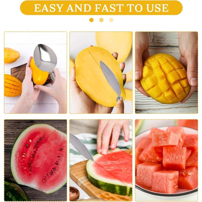 Silver Mango Slicer, Mango Cutter Tool Watermelon Cutter Slicer Tool,