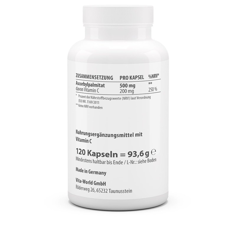 Vitaworld Vitamin C Ascorbyl Palmitate, 200 mg Pure Vitamin C