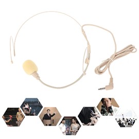 Headset Microphone, Ntisweat 0.8oz, HeadMounted Microphone with Fixed Loop for Broadcast Rooms Conferences, Commentaries, Guides, Interviews, etc.