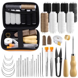 MORFEN Sewing Kit for Adults, 38 Pcs Heavy Duty Sewing Kit, Needle and Thread Kit with Hand Sewing Needles 8 Upholstery Thread, Upholstery Repair Kit for Carpet Canvas DIY Sewing Repair