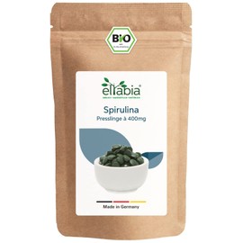 Organic Spirulina Tablets 500 g | 1250 Pellets at 400 mg High Dose | Premium Raw Food Quality | 100% Pure Algae Tabs without Additives | Vegan