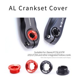 CYCEARTH Crank Adjusting Cap + Tool Bike Bicycle M20 Crankset Cover Screws Nuts Crankcover Bolt for Shimano (Black)