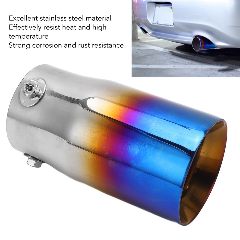 Exhaust Tip 3in Inlet 3.5in Outlet 6.4in Length Straight Edge