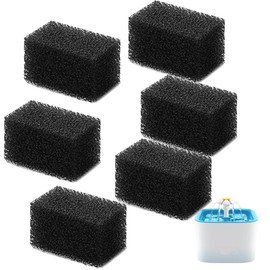 Qzbhct Sponge Filters for 2.5L 84oz Automatic Pet Water Fountain Cat Water Foam Filter Dog Drinking Water Sponge Foam Filters for Pet Dog Cat Fountain Replacement (6)