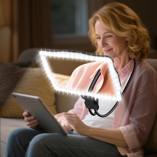 10X Magnifying Glass with Light, Hands Free Large Magnifying Glass