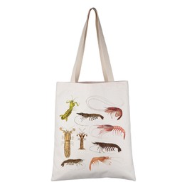 VAMSII Shrimp Lover Gift Shrimp Design Tote Bag Shrimps Cooking Chef Handbag Fishing Fisher Seafood Lover Gift (Shrimp Design T)