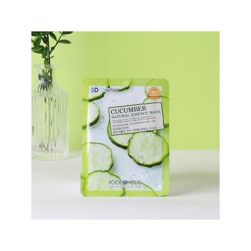 Foodaholic 3D Cucumber Natural Essence Mask Pack (10 sheets) /