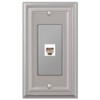 Amerelle Continental Single Phone Cast Metal Wallplate in Satin Nickel