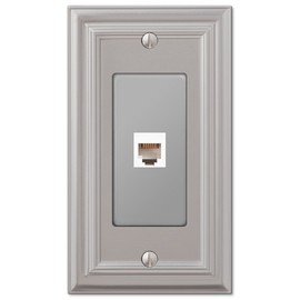 Amerelle Continental Single Phone Cast Metal Wallplate in Satin Nickel