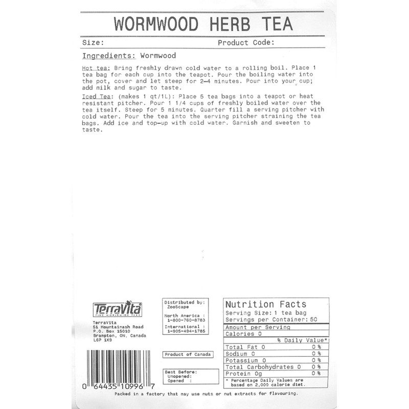 Wormwood Herb (Artemisia absinthium) Tea (Loose) (4 oz, ZIN: 510993)