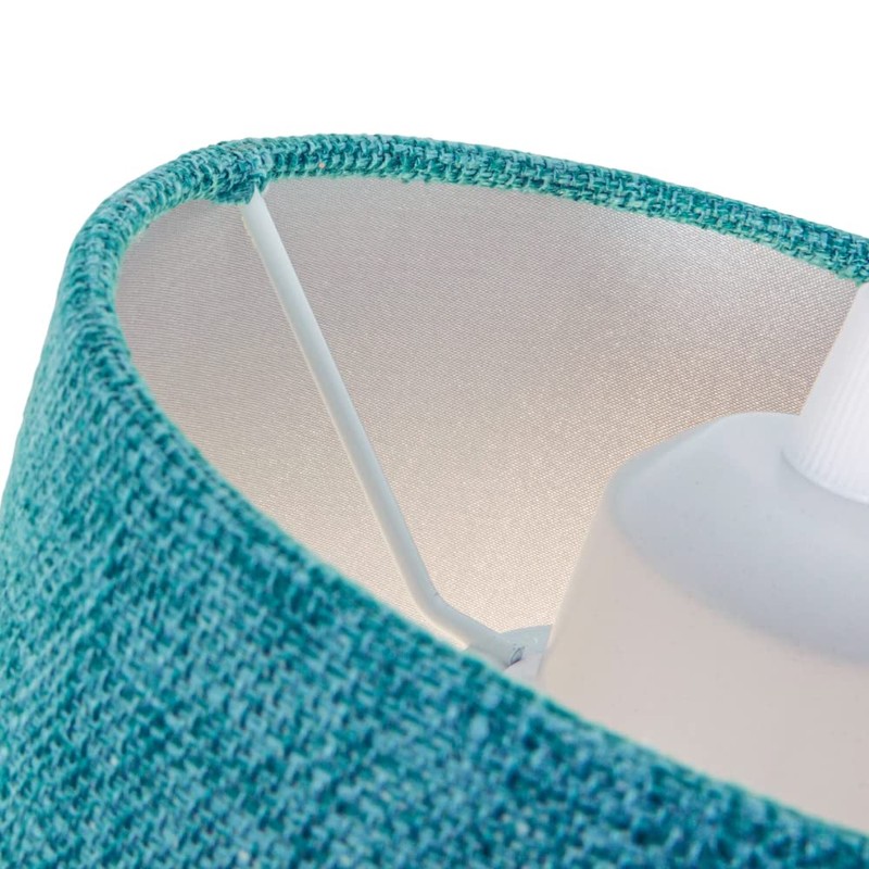 Modern and Sleek Teal Linen Fabric Small Cylindrical Lamp Shade