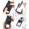 Pawfly Sliding ID Badge Holder Black Vertical Plastic Card Case