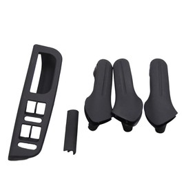 FSGSJXMM 1 Set Black Interior Left Right Window Switch Panel Bezel Door Handle Trim Compatible with VW Jetta MK4 1999-2004 1J0867172A 1J0867171A 1J4867179A