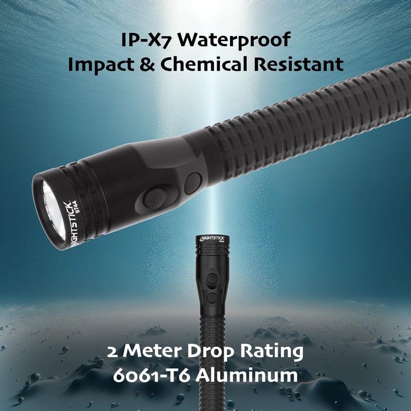 Nightstick NSR-9744XL Metal Rechargeable Full-Size LED Dual-Light Flashlight