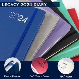 Collins Legacy 2024 Week to View Business Planner and Organiser, January to December 2024, Weekly Planner, Red, CL73.15-24