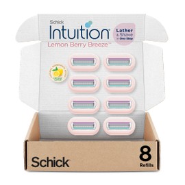 INTUITION Schick Intuition Refill, Lemon Berry Breeze Razors for Women | Intuition Razor Blades Refill with Organic Lemon, 8 Count Razor Refills