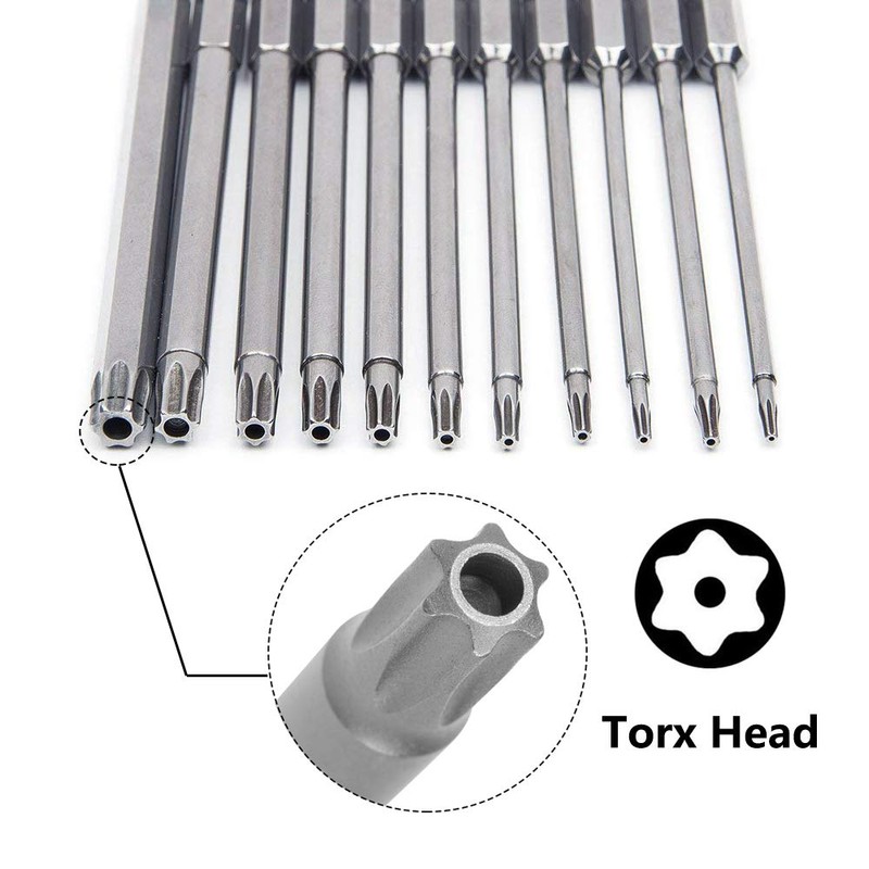 Saipor 11 Piece T6-T40 Torx Bits Screwdriver Set Magnetic Torx