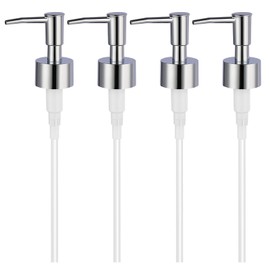 4PCS Soap and Lotion Dispensers Pump Replacement,Smooth Action（Silver）