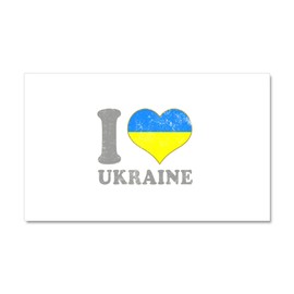 CafePress I Love Ukraine Native Ukrainian Fl Car Magnet, 20"x 12" Magnetic Door Display