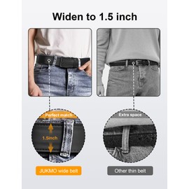 JUKMO 38mm Leather Ratchet Belt Mens Gift Boxed, black