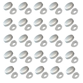 TERF® White Two Piece Snap On Plastidome Screw Cover Cap 15mm (5/8 Inch) Diameter Clip On Plastic Dome Covers for Ø 6g - 8g (3.5mm - 4mm) Screw Size - Pack of 20