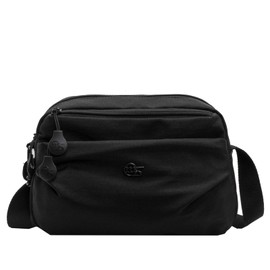 Eslcorrri Crossbody Bags for Men Women, Medium Nylon Shoulder Purse Casual Neutral Lightweight Multi Compartments Hobo Bag with Adjustable Strap for Travel Daily Use -Black