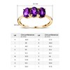 TJC Natural Amethyst Three Stone Ring for Women in 14ct