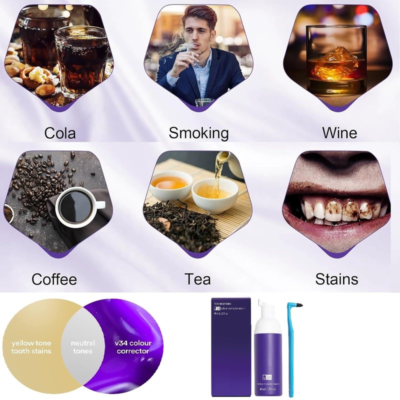 Purple Teeth Whitening Toothpaste，äußerliche Anwendung