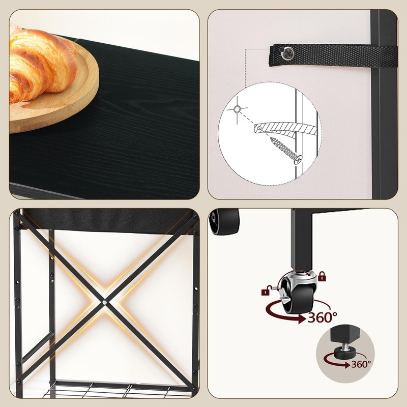 MAHANCRIS Tall Printer Stand, 3 Tier Printer Cart with Storage,