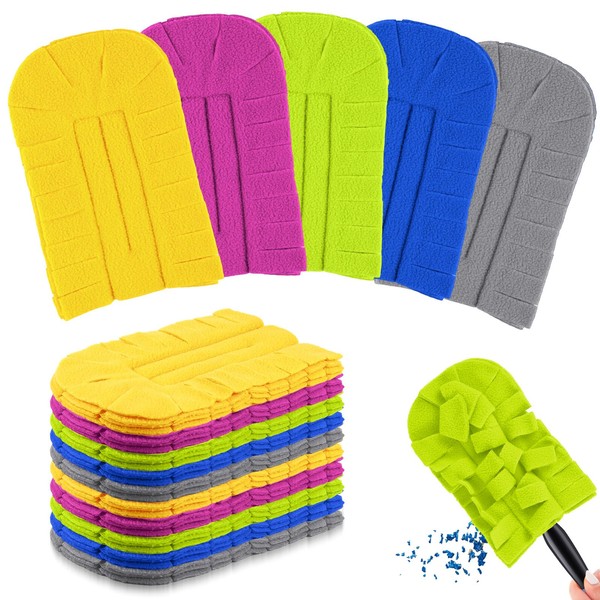 Zubebe 20 Pcs Fleece Duster Refill Reusable Duster Refills Washable