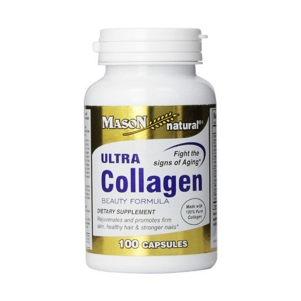 Mason Vitamins Ultra Collagen Beauty Formula Made with 100% Pure Collagen Capsules, 100-Count Bottle by Mason Vitamins