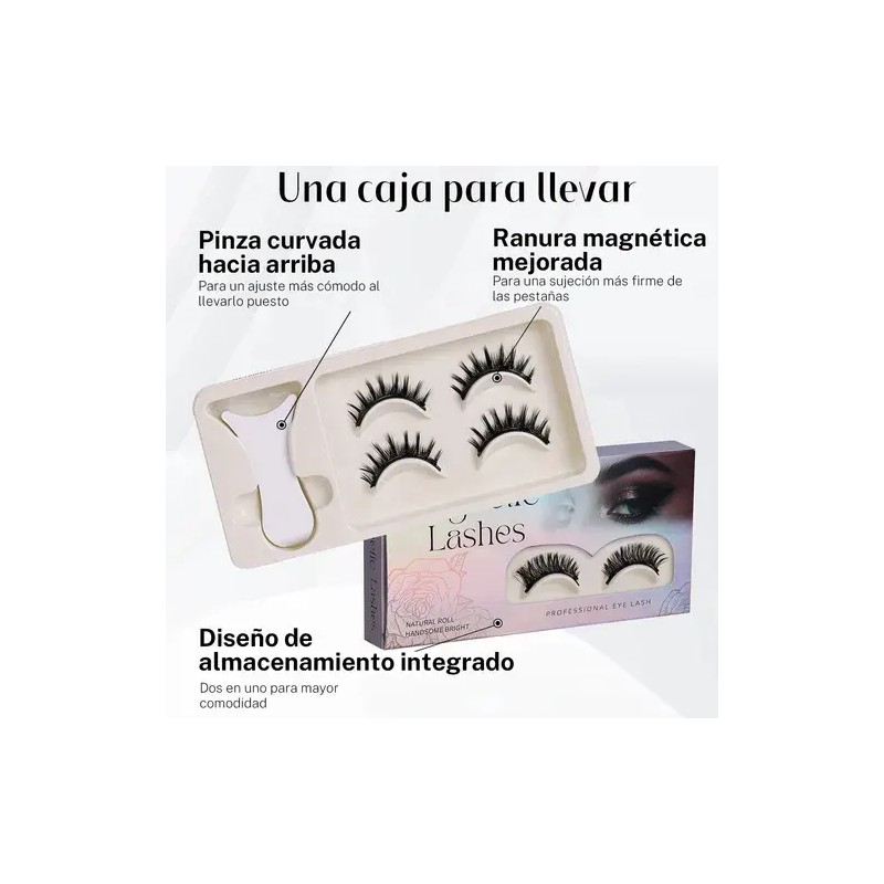 Kit De Pestaras Magneticas Reutilizables Con Aplicador 2pars