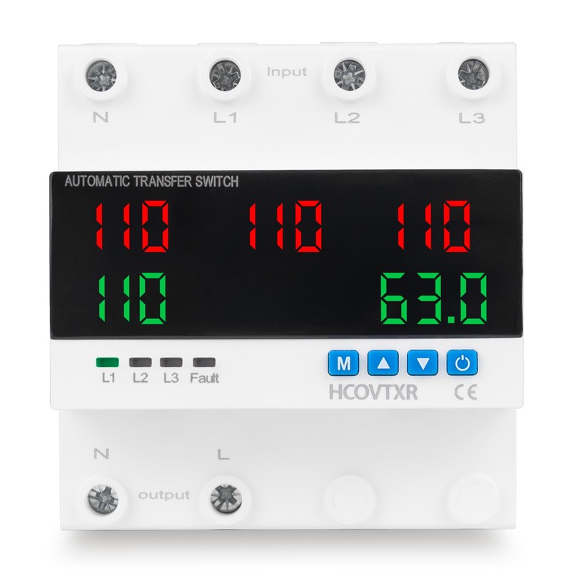 HCOVTXR Automatic Transfer Switch 63A 110V Inverter Generator Transfer Switch