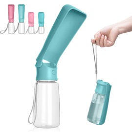 Canareen Foldable Dog Water Bottle for On the Go - 550 ml Portable Pet Water Bottle for Dog Cat Outdoor Walking Hiking Travel (Blue)