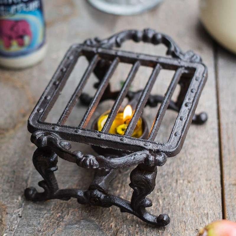 Sungmor Heavy Duty Cast Iron Teapot Dish Warmer Stable Holder