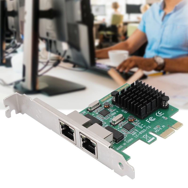 10/100/1000Mbps RJ-45*2 Dual port PCI-Ex1 GigabiT network Card for 8102-T2