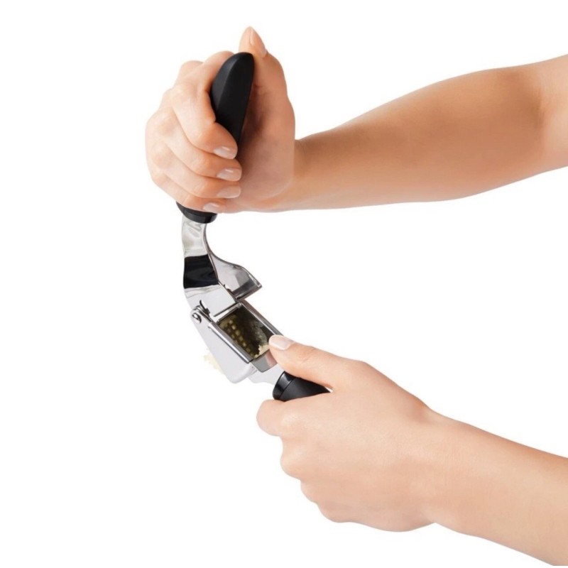 OXO SoftWorks Soft-Handled Garlic Press Stainless Steel New Large Capacity
