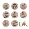JamJam Set of 8 1.8" Wooden Wild Mushroom Farmhouse Cabinet