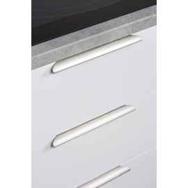 Gedotec RITTA 0369 Furniture Handles Aluminium | 1 Piece - Folding Door Handles Furniture | Length: 130 mm | Polished Chrome Look - Original Design | Cupboard Handles Drawer Handles Kitchen Handles