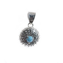 Marrocu Gioielli Silver Necklace - Sea Urchin with Turquoise, Silver Silver Turquoise, Turquoise