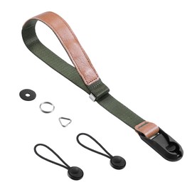 [Cobby] Wrist Strap Hand Strap Magnetic Buckle Anchor Design for SLR Mirrorless with Round Triangle Ring Green