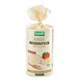 Reiswaffeln mit Sesam 100g 6-Pack – Byodo | Glutenfreie Snack-Option, Perfekt für unterwegs | Vegan & Knusprig