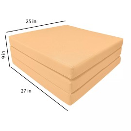 Danfuton Peach Trifold Foam Bed, Shikibuton, Foldable Ottoman Mat Sit Sleep 3 x 27 x 75