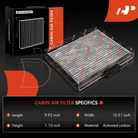 A-Premium - Filtro de aire de cabina de 2 piezas con carbón activado compatible con Ford F-150 1997-2004, F-250, F-350, Expedition, F-150 Heritage, F-250 HD, F Super Duty, F-53, F-59 y Lincoln