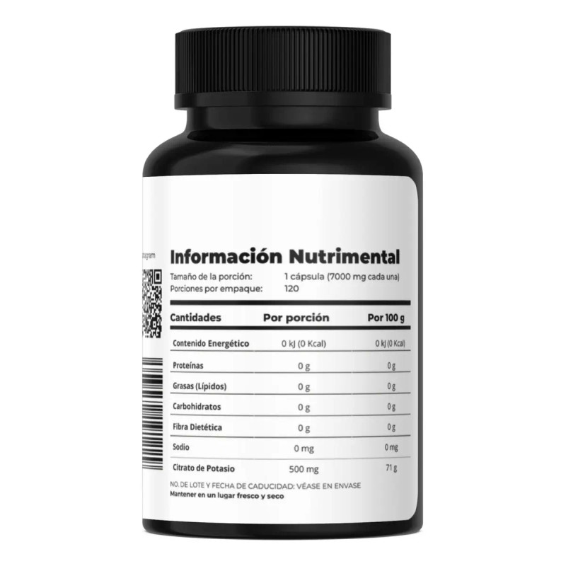 Citrato Potasio 120 Cápsulas Nutripass 700mg Alta Pureza Sabor