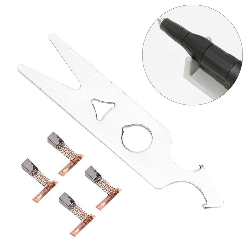 2 Pairs Carbon Brush Wrench Set Nail Drill Handpiece Accessory